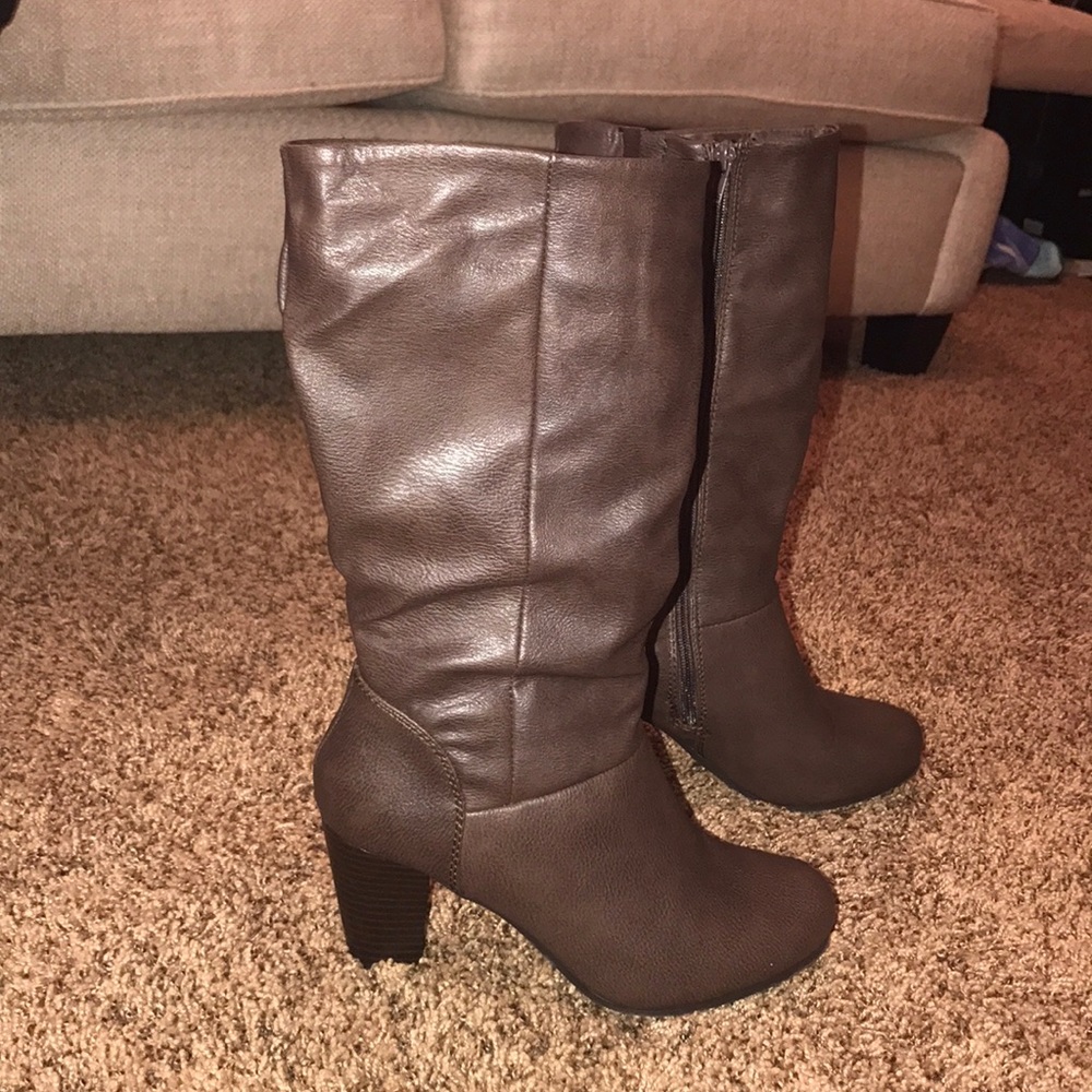 Brown midcalf boots